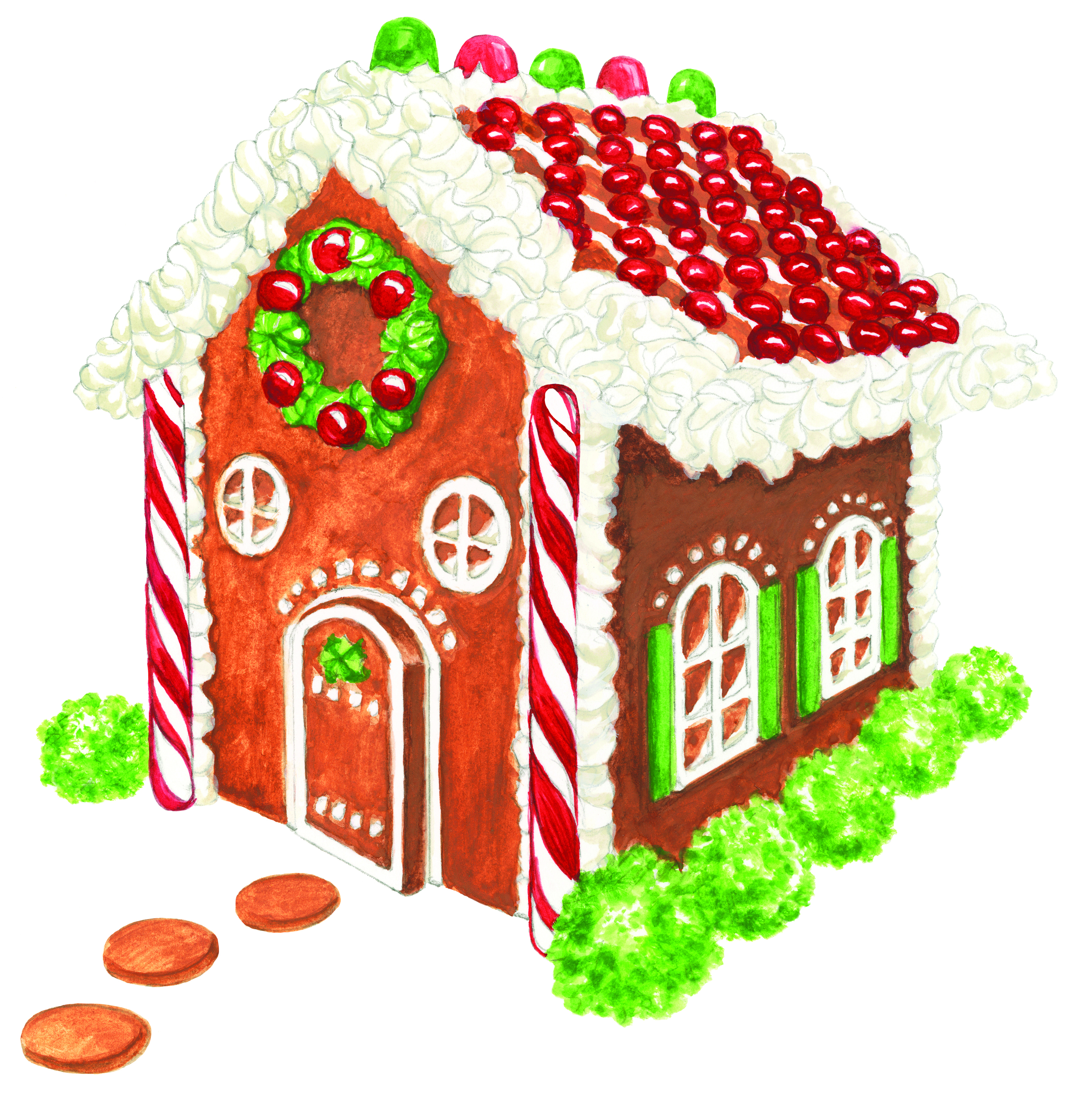 Gingerbread House Illustration | Laurie Wolfe | Ginger's Breadboys